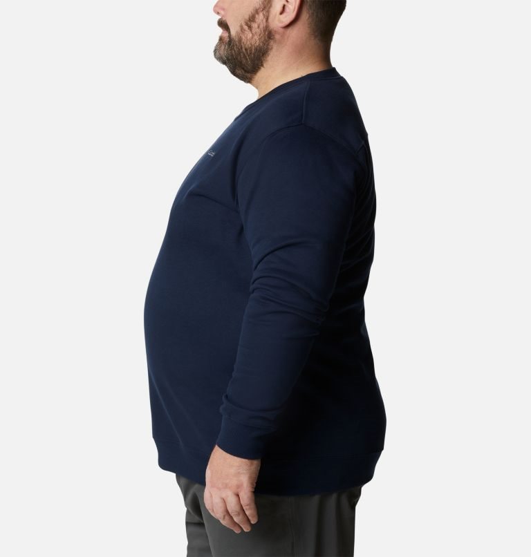 Men's Columbia Hart Mountain II Crew Sweatshirts Navy | Plus Size CA-S160A